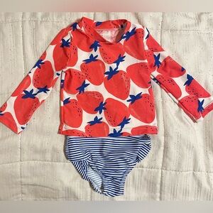 Carter’s swimsuit 12m rash guard shirt and separate bottoms VGUC
